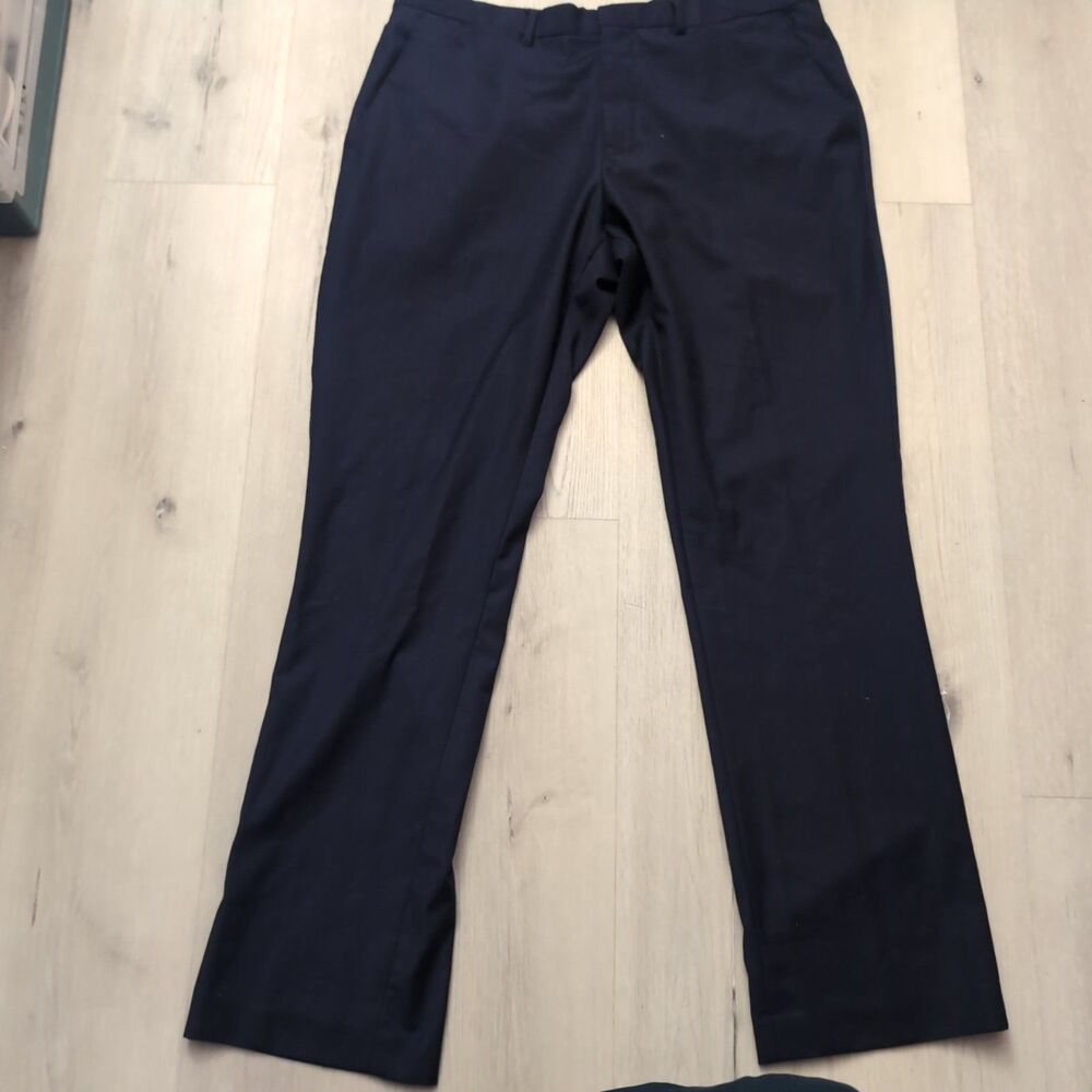 BOLTINI Pants Mens 36s dark navy/black Super 150s Blend Dress Pants  Boltini